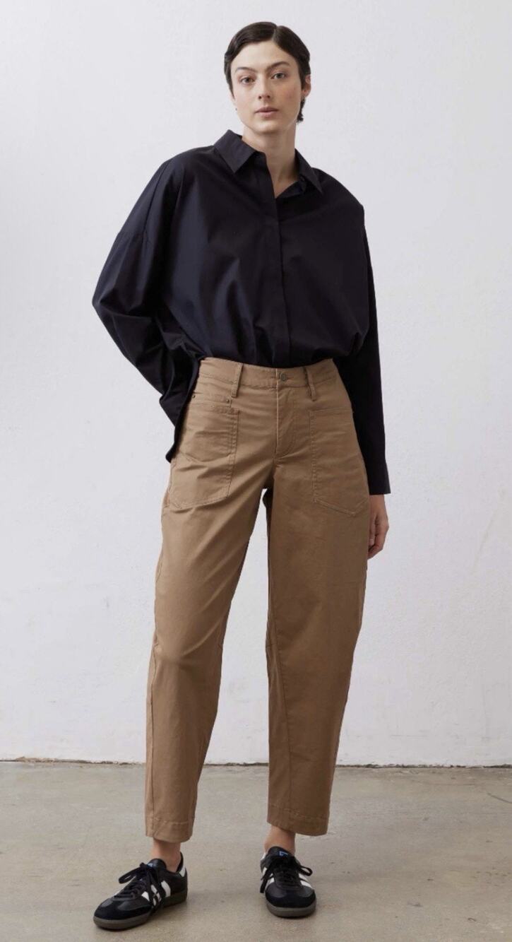 NEW Ruti The Slouchy Soft Twill Pants•12•Light Roast Barrel Trouser Pant $259